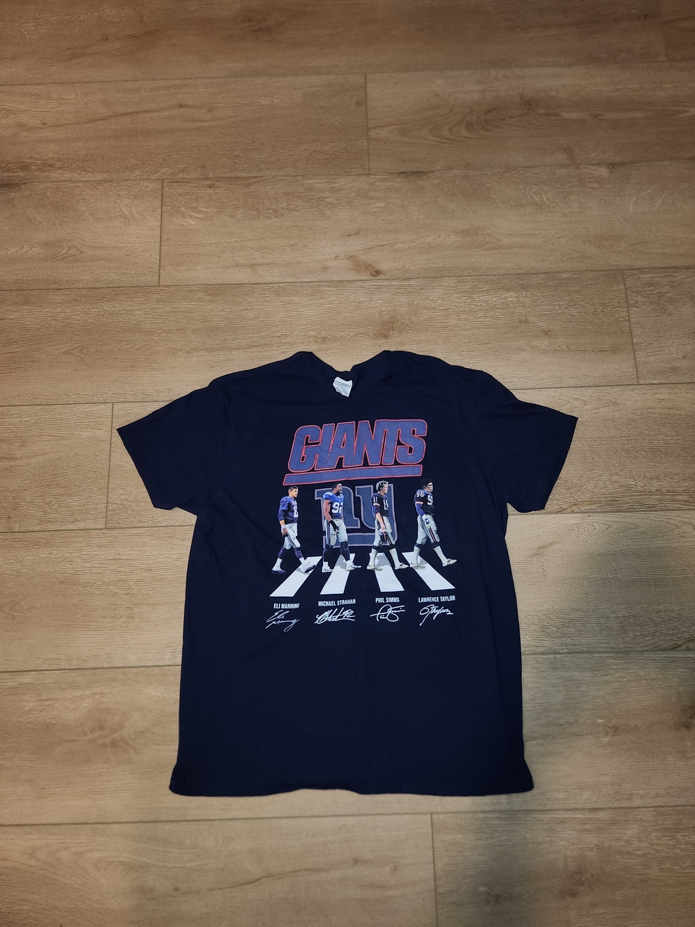 Vintage Y2K NFL New York Giants Blue Graphic T-shirt Mens Size Xtra Large Fits L